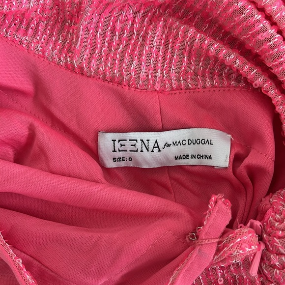 Ieena for Mac Duggal Sequined One Shoulder Draped Back Gown in Rose Size 0 - Picture 12 of 12